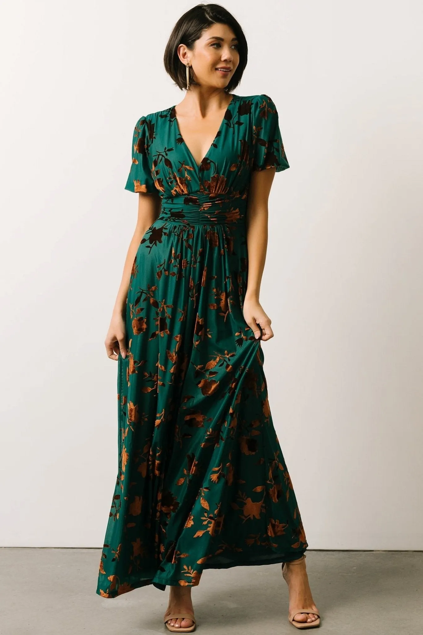 Leslie Velvet Maxi Dress | Bronze + Jade sold by Baltic Born product image thumbnail 2