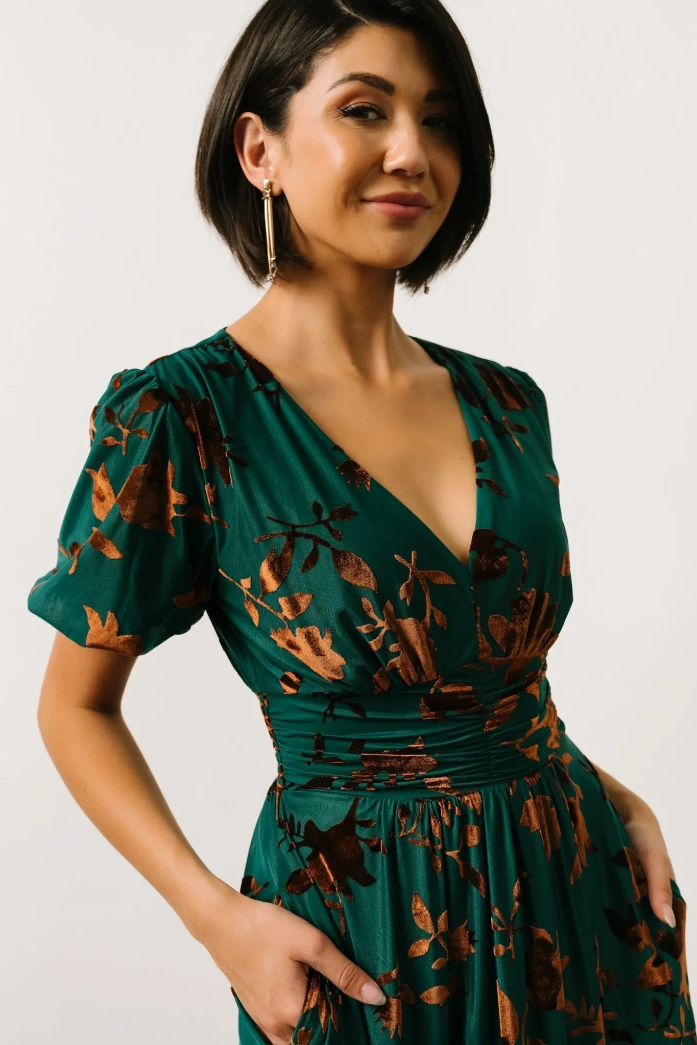 Leslie Velvet Maxi Dress | Bronze + Jade sold by Baltic Born product image thumbnail 5