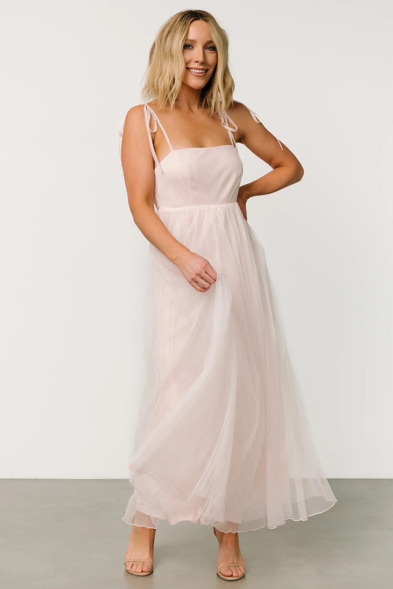 Fiona Tulle Maxi Dress | Pale Blush sold by Baltic Born product image thumbnail 5