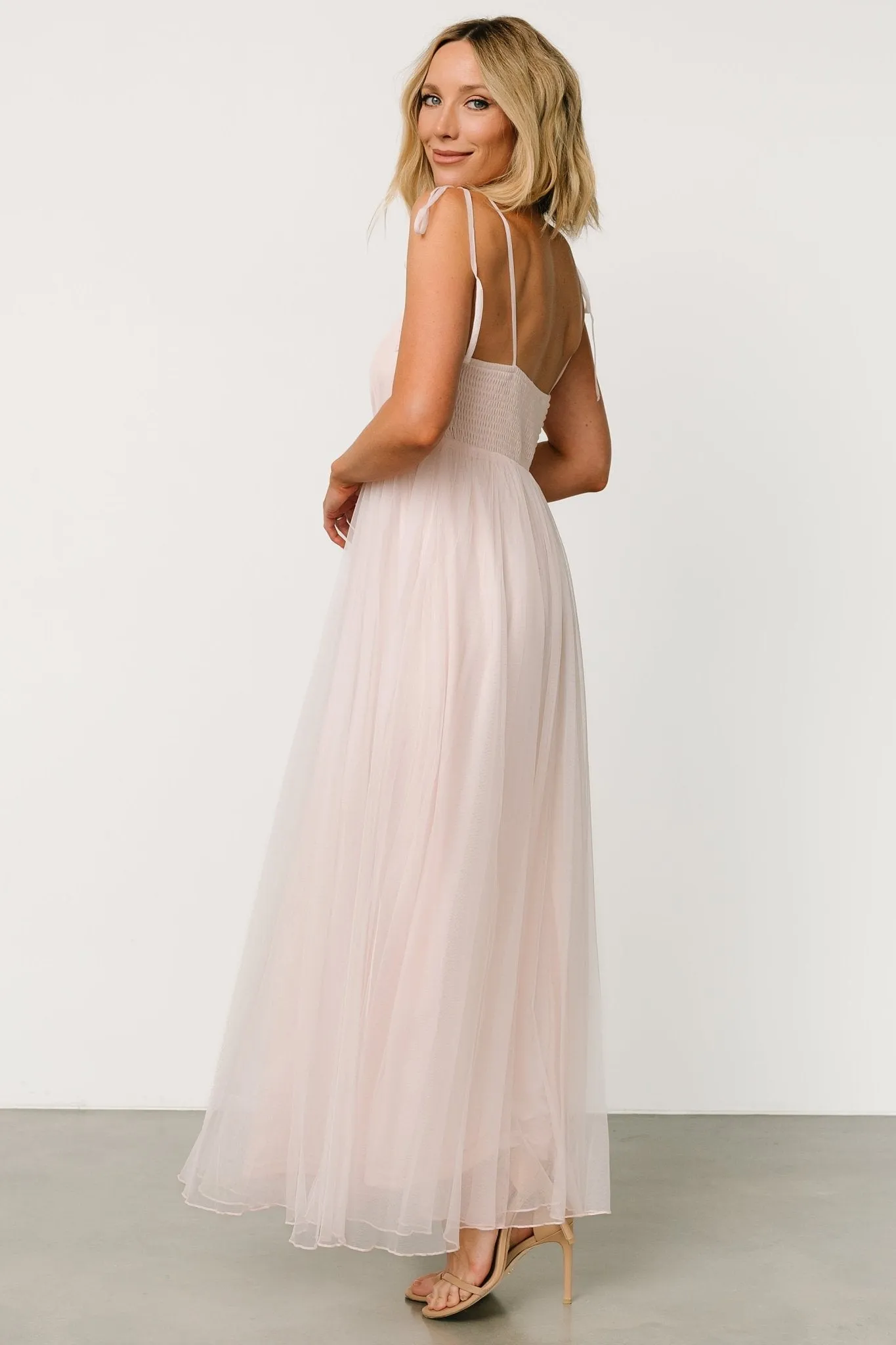 Fiona Tulle Maxi Dress | Pale Blush sold by Baltic Born product image thumbnail 3