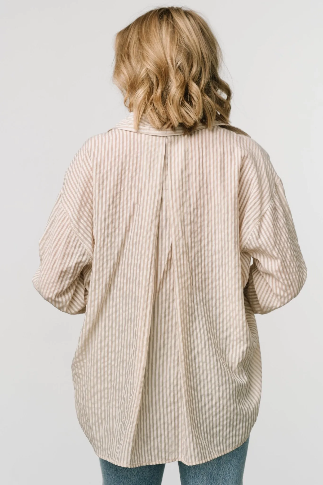 Sheldon Striped Oversized Top | Natural sold by Baltic Born product image thumbnail 4