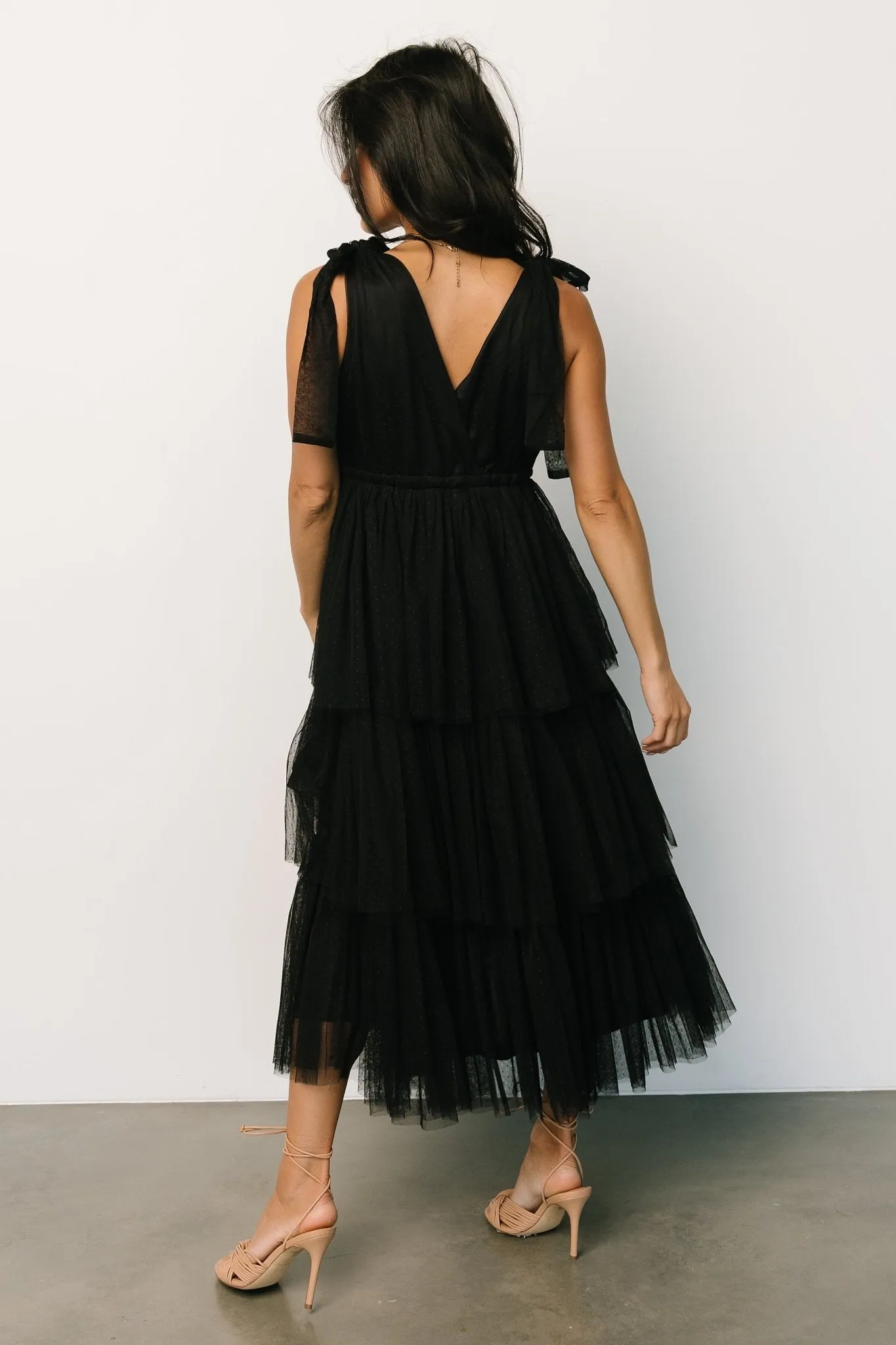 Tessa Tiered Tulle Tank Dress | Black sold by Baltic Born product image thumbnail 4