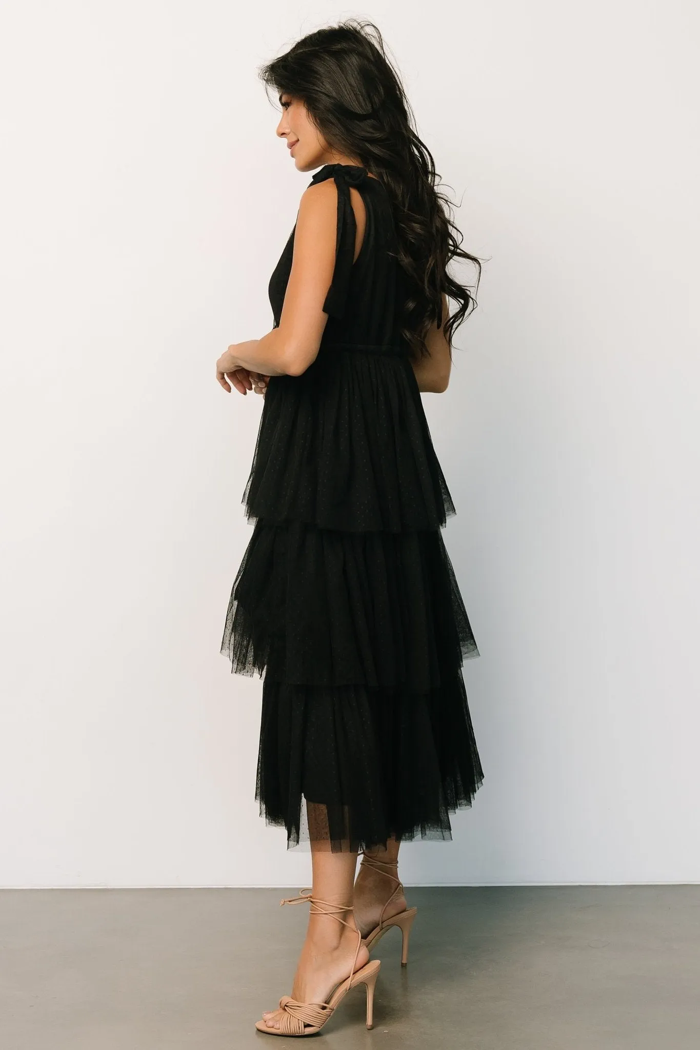 Tessa Tiered Tulle Tank Dress | Black sold by Baltic Born product image thumbnail 5