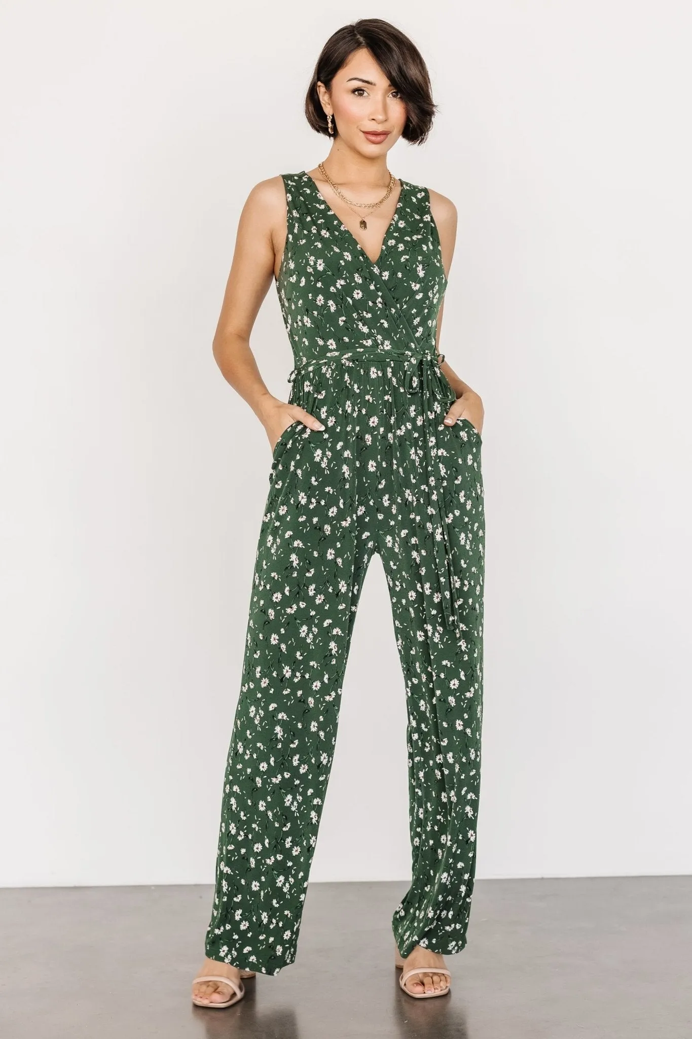 Ashlyn Jumpsuit | Green Floral sold by Baltic Born