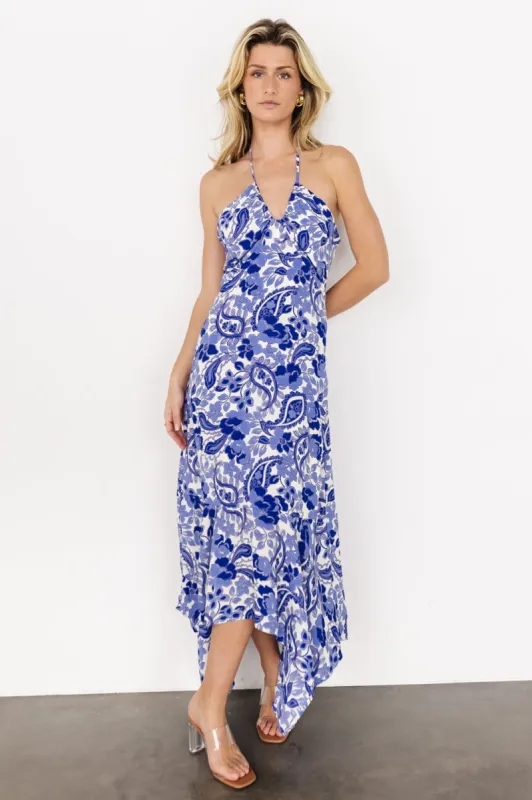 Camila Halter Maxi Dress | Blue + Ivory sold by Baltic Born