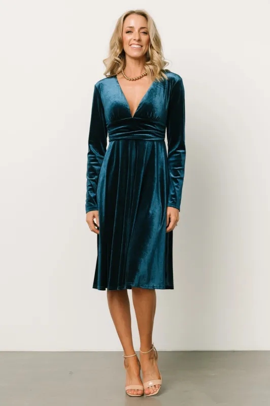 Vega Velvet Midi Dress | Jade sold by Baltic Born