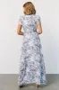 Dulce Wrap Maxi Dress | White + Blue Print sold by Baltic Born