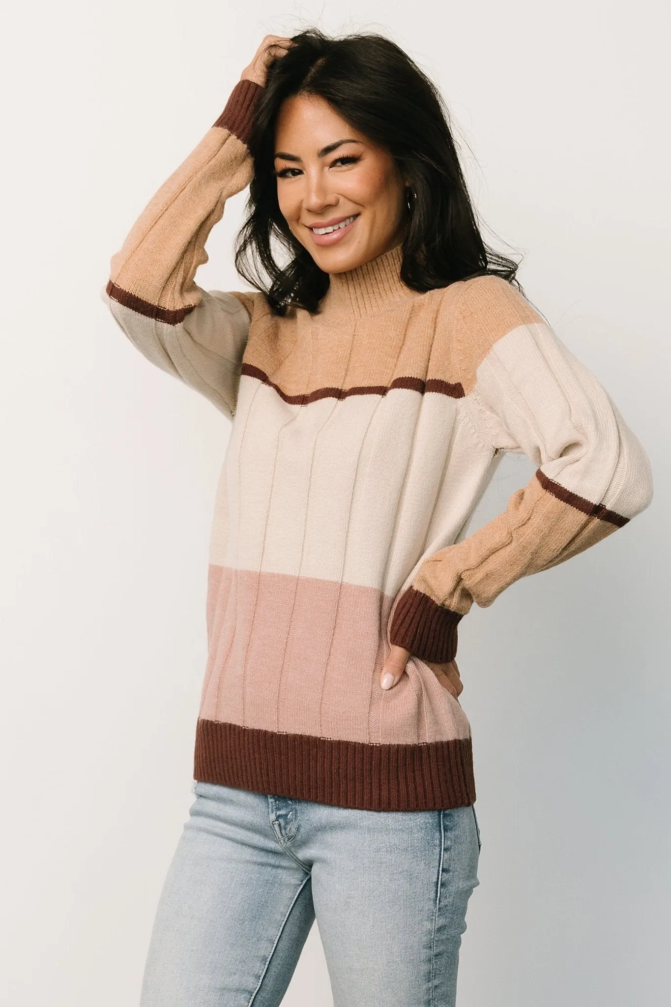 Lindsley Color Block Sweater | Mauve Multi sold by Baltic Born