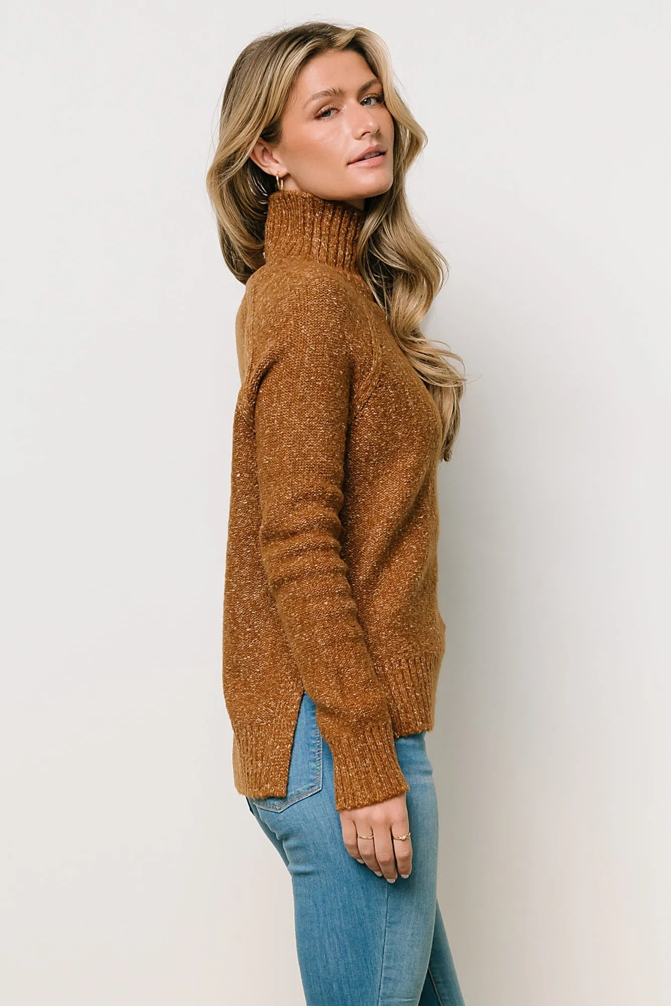 Oaklynn Turtleneck Sweater | Dark Camel sold by Baltic Born product image thumbnail 5