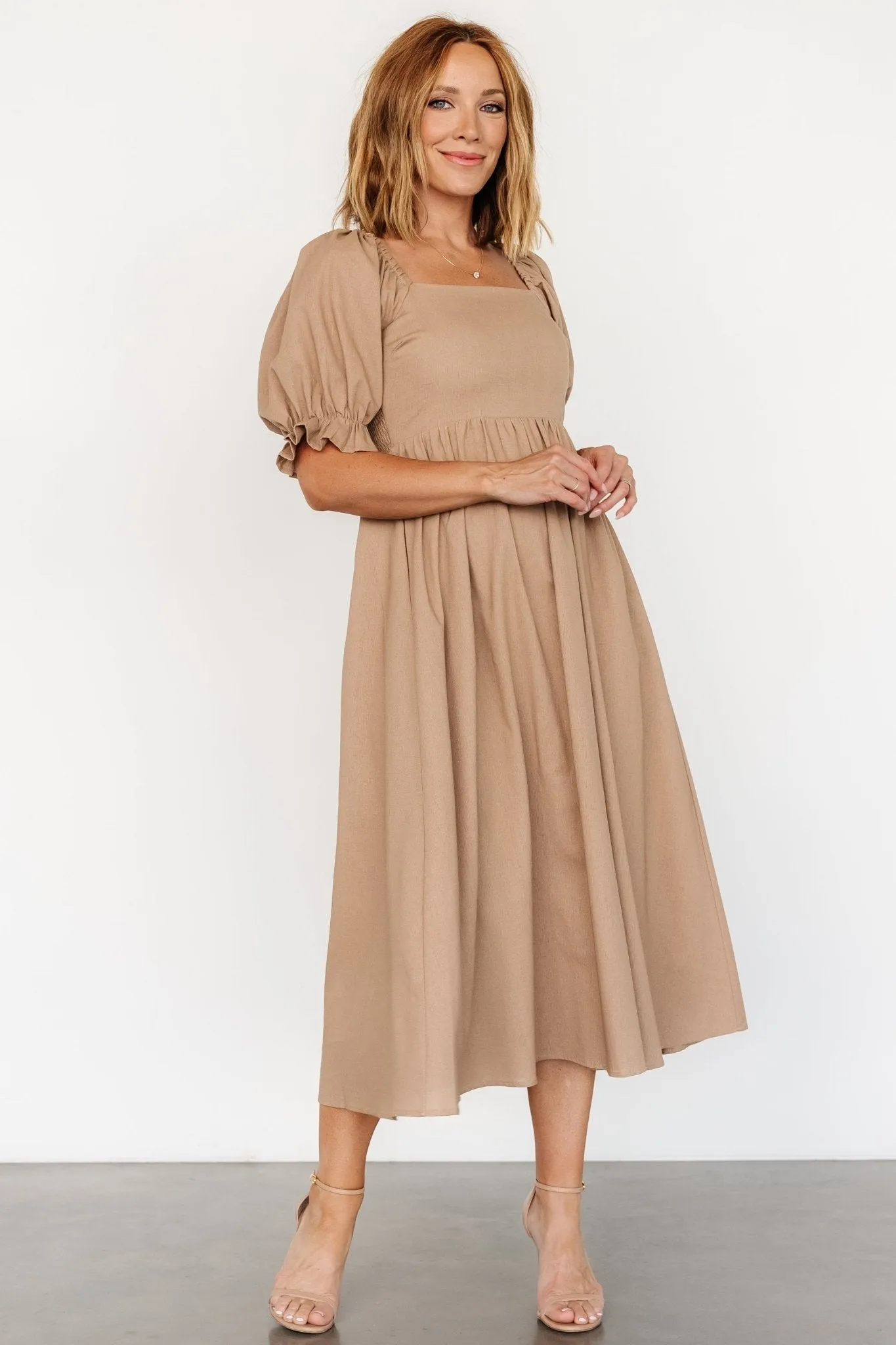 Britton Midi Dress | Tan sold by Baltic Born