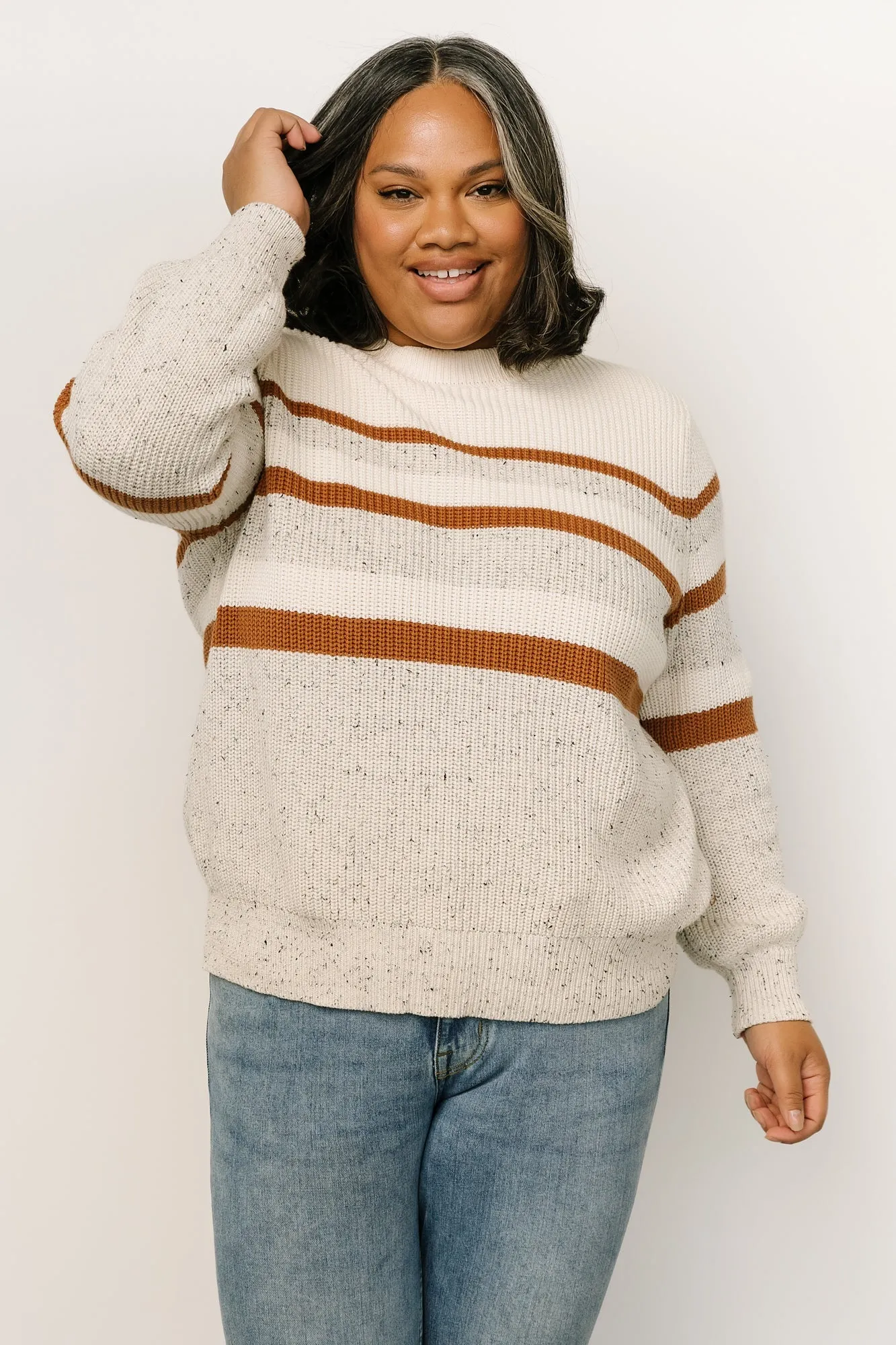 Peyton Striped Sweater | Cream + Camel sold by Baltic Born product image thumbnail 4