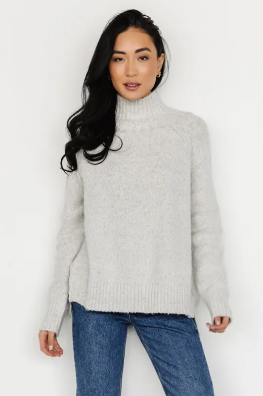 Oaklynn Turtleneck Sweater | Light Gray sold by Baltic Born