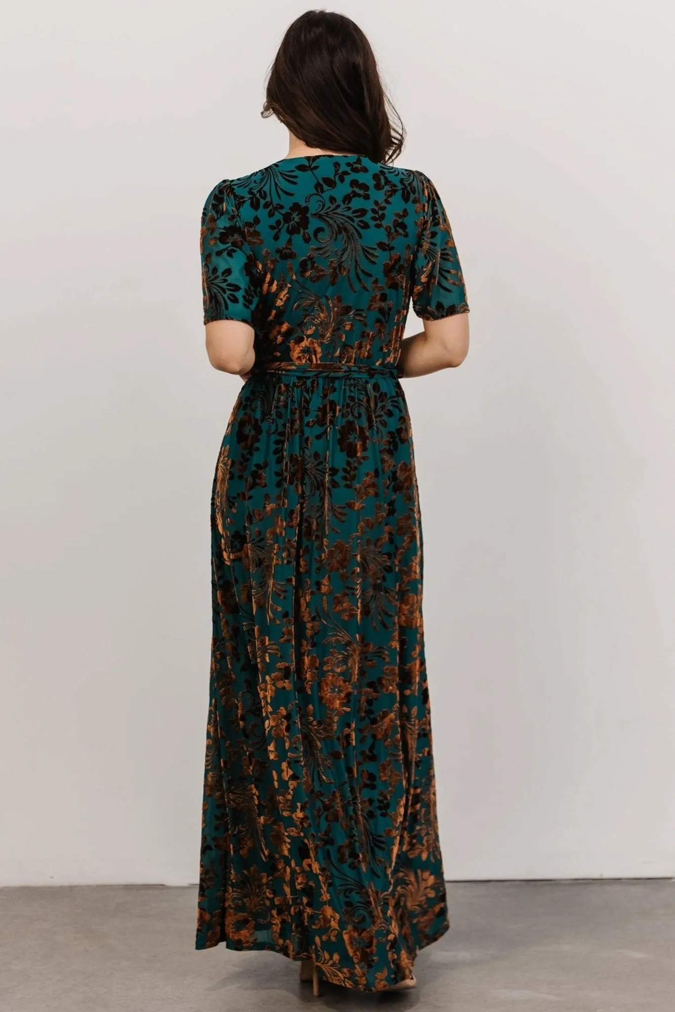 Uma Velvet Maxi Dress | Bronze + Jade sold by Baltic Born product image thumbnail 4