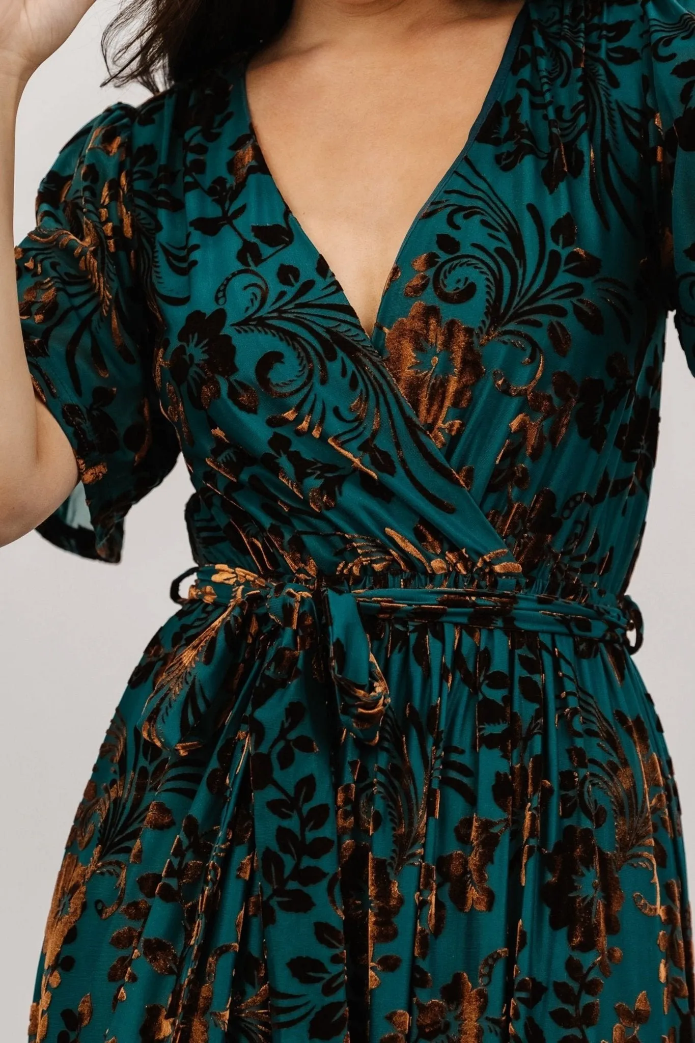 Uma Velvet Maxi Dress | Bronze + Jade sold by Baltic Born product image thumbnail 5