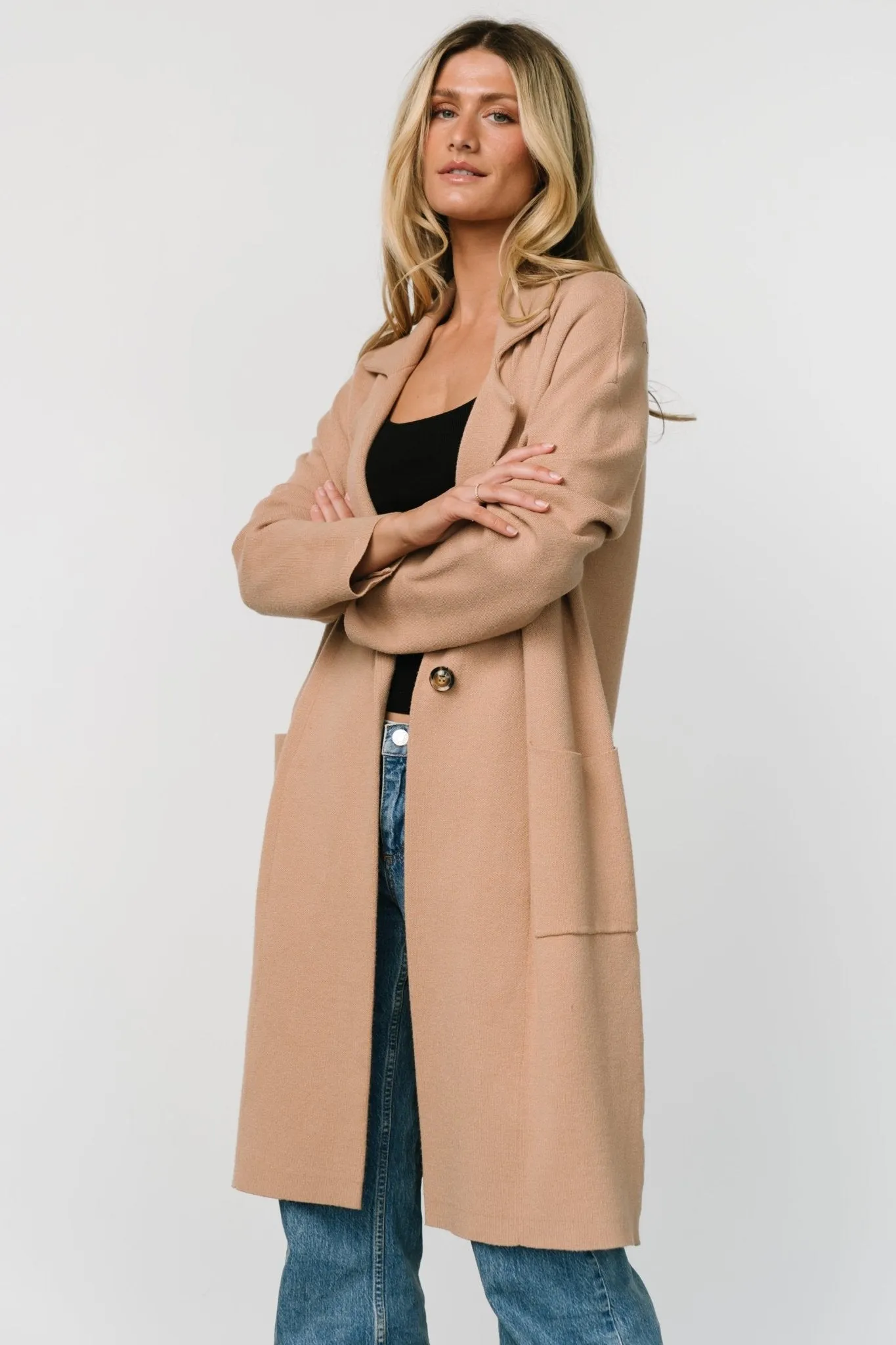 Roland Long Jacket | Light Camel sold by Baltic Born product image thumbnail 2