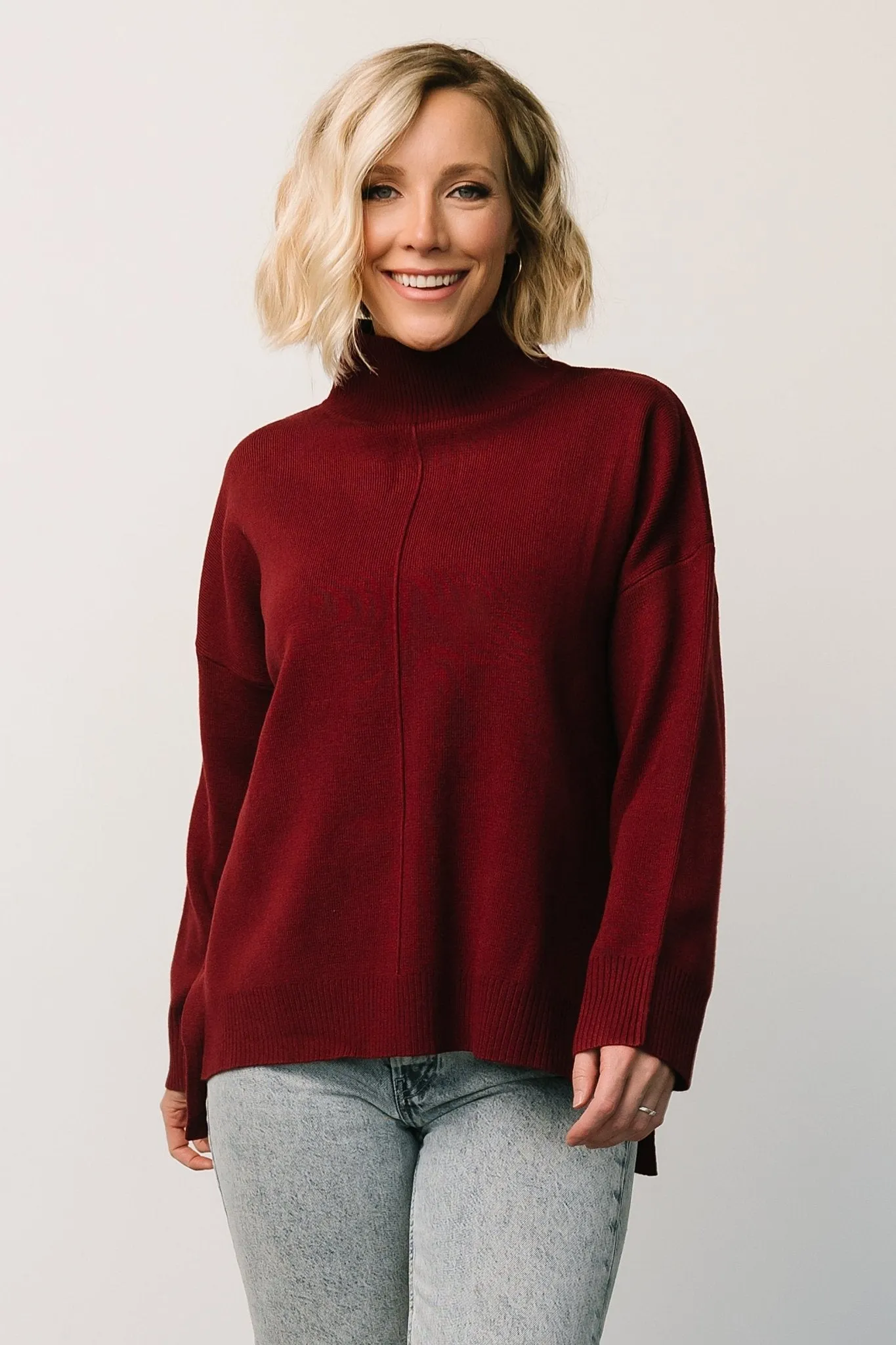 Hutch Sweater | Burgundy sold by Baltic Born
