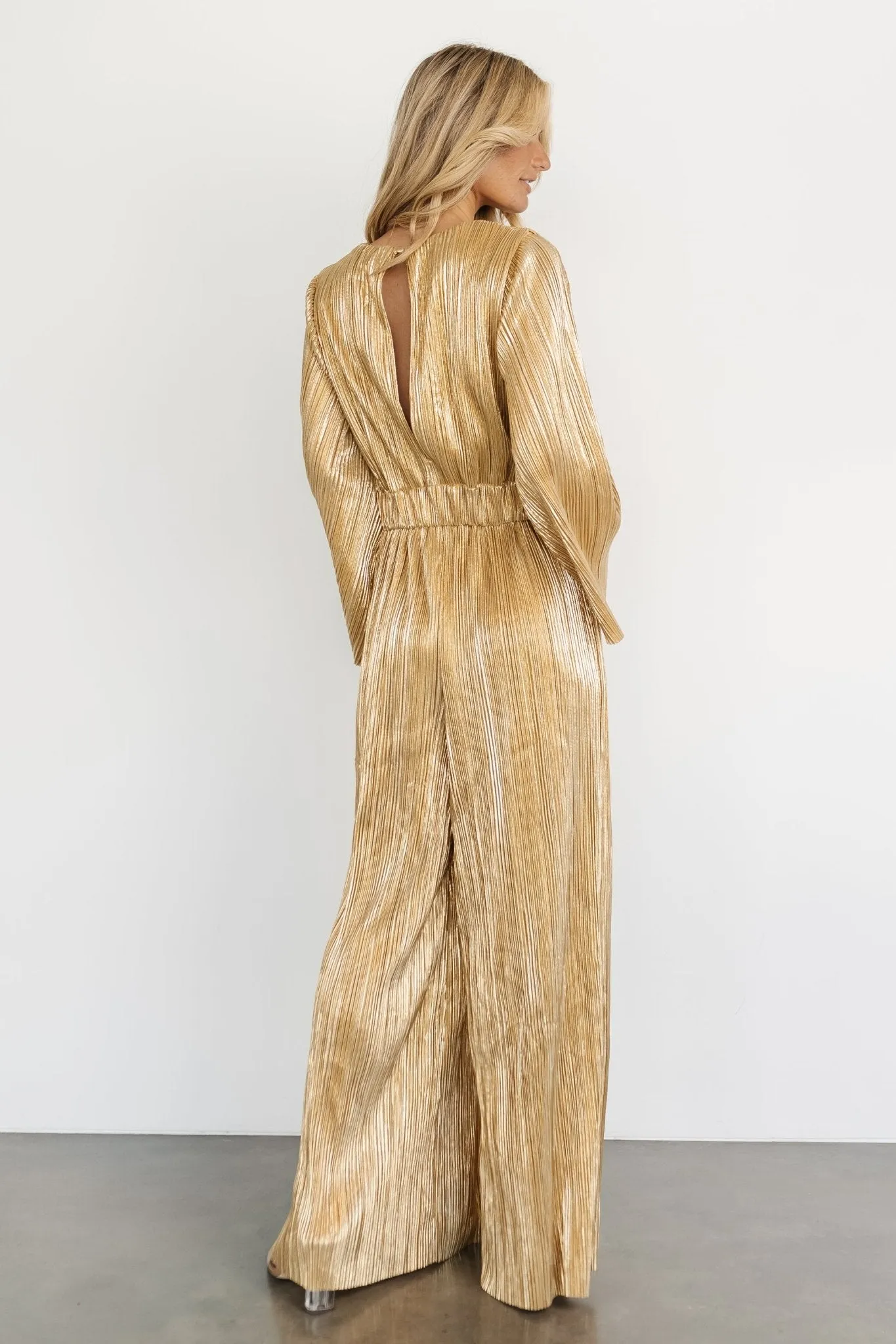 La Rambla Pleated Jumpsuit | Gold sold by Baltic Born product image thumbnail 3
