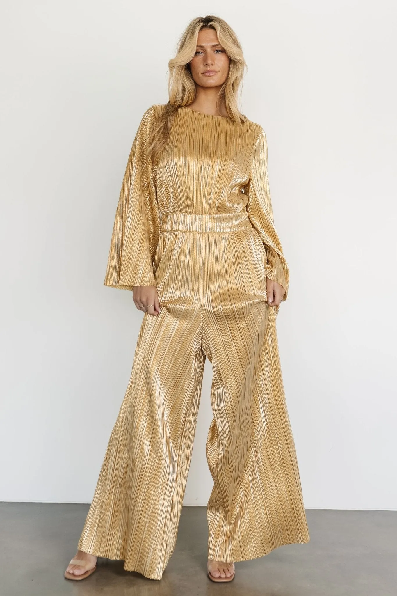 La Rambla Pleated Jumpsuit | Gold sold by Baltic Born product image thumbnail 4