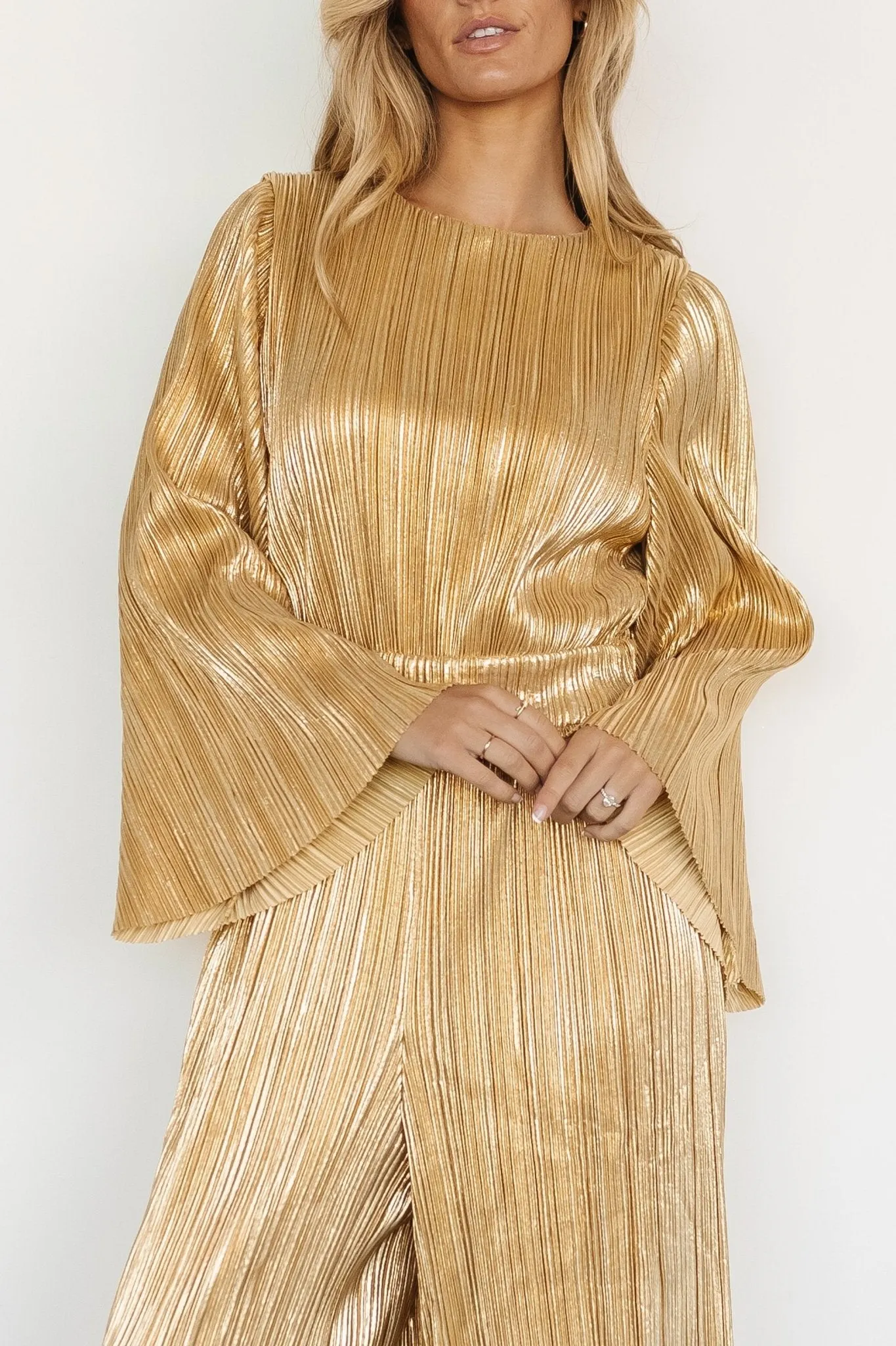 La Rambla Pleated Jumpsuit | Gold sold by Baltic Born product image thumbnail 5