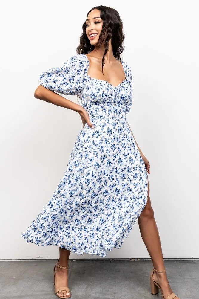Gwen Smocked Midi Dress | Blue Floral sold by Baltic Born product image thumbnail 5
