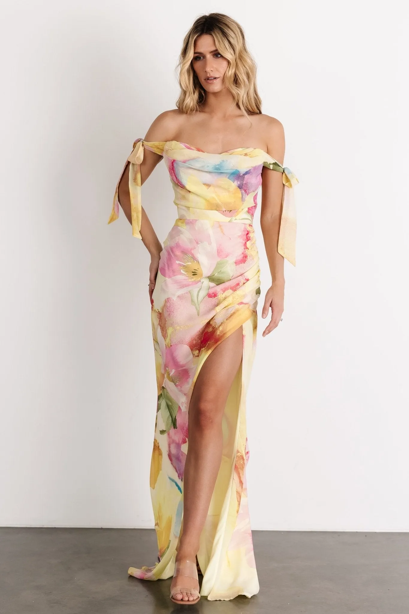 Allegra Off Shoulder Maxi Dress | Multi Floral sold by Baltic Born product image thumbnail 4