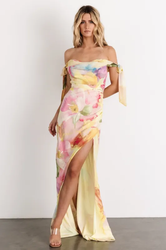 Allegra Off Shoulder Maxi Dress | Multi Floral sold by Baltic Born