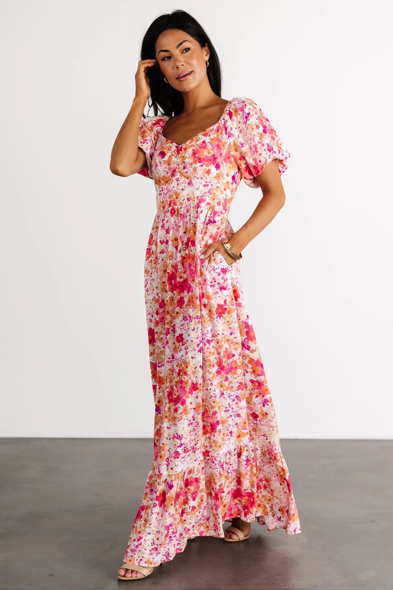 Dalston Maxi Dress | Pink Multi Floral sold by Baltic Born product image thumbnail 3