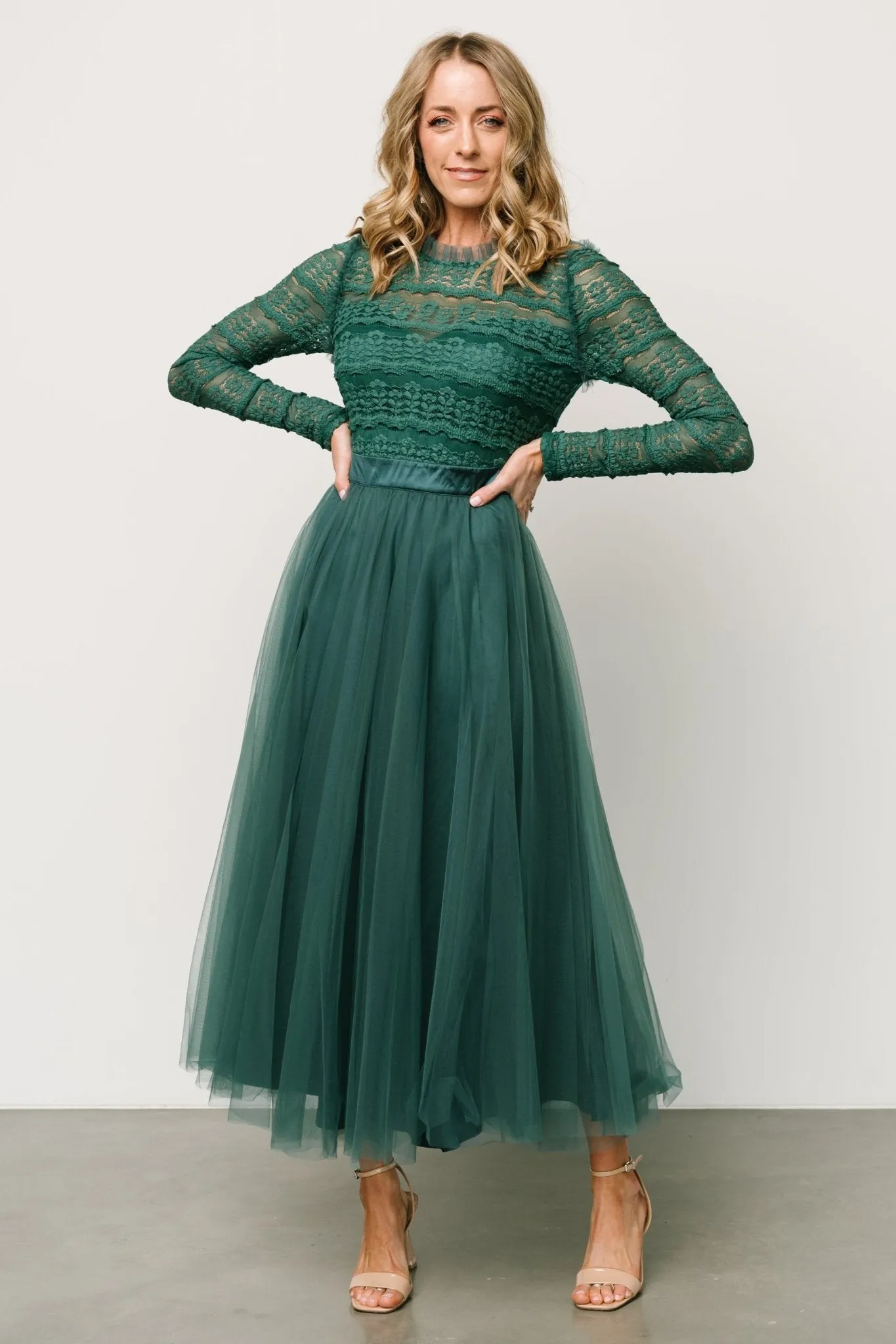 Lonnie Tulle Dress | Emerald sold by Baltic Born