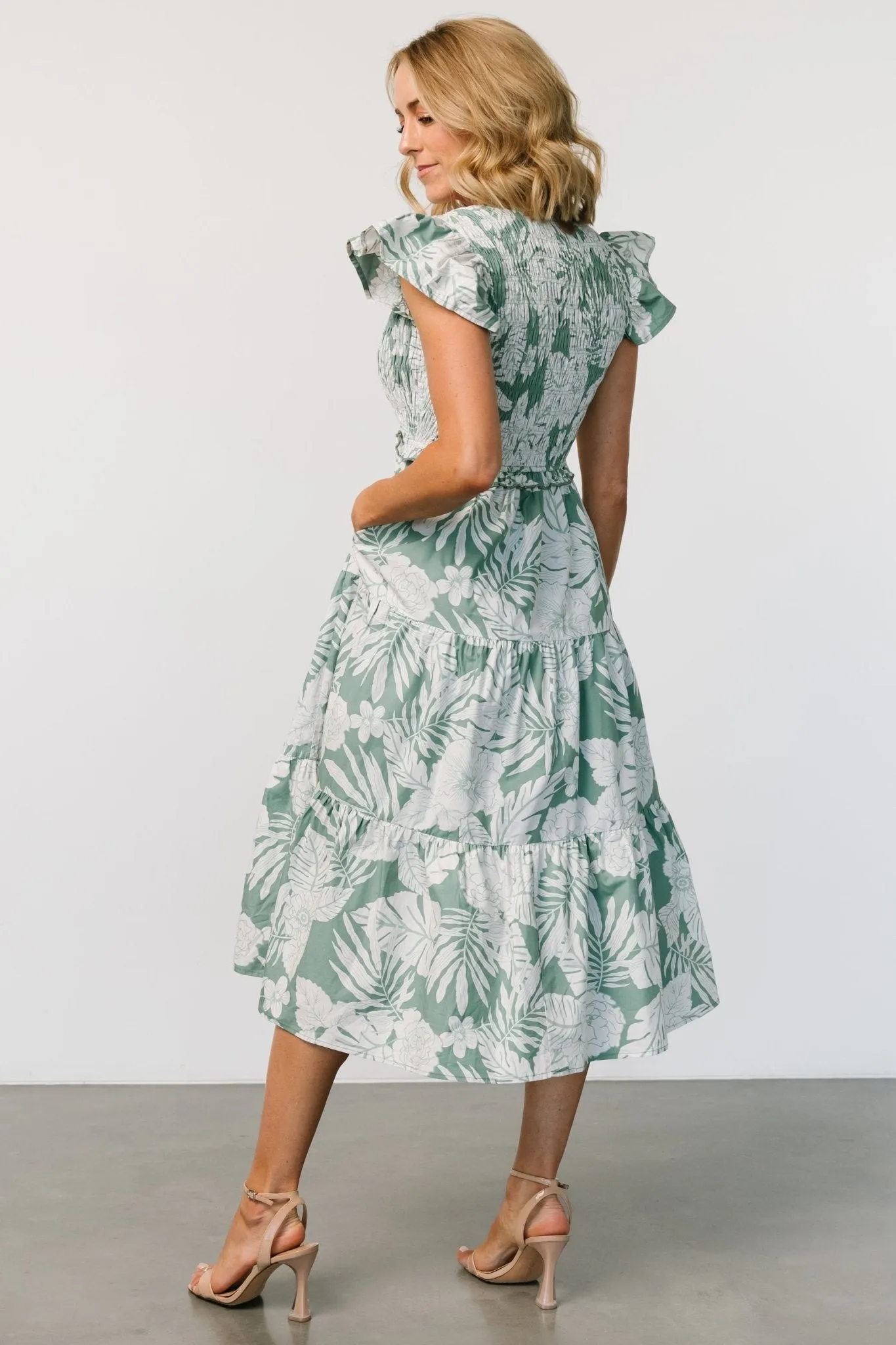 Clarice Poplin Dress | Green + White sold by Baltic Born product image thumbnail 4