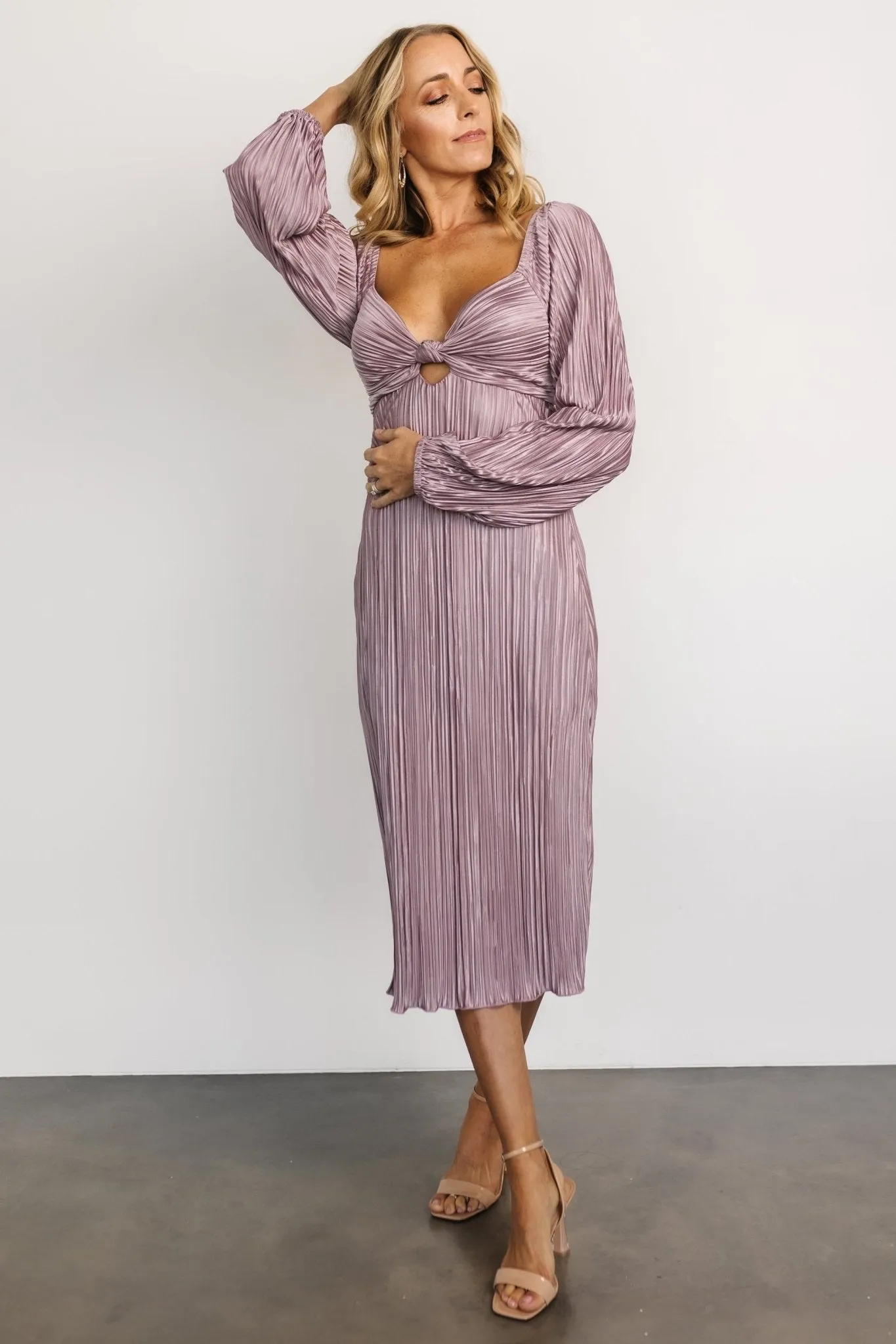 Amani Pleated Midi Dress | Lilac sold by Baltic Born product image thumbnail 5