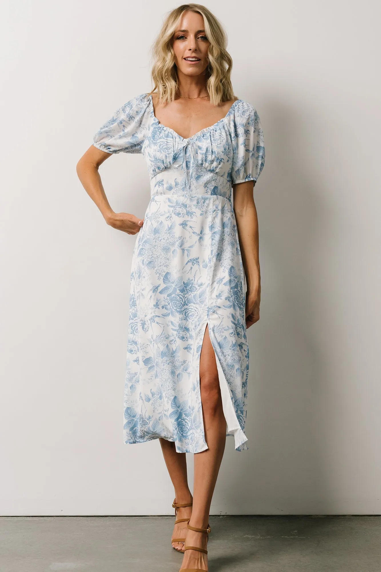 Cadence Midi Dress | Blue Floral sold by Baltic Born