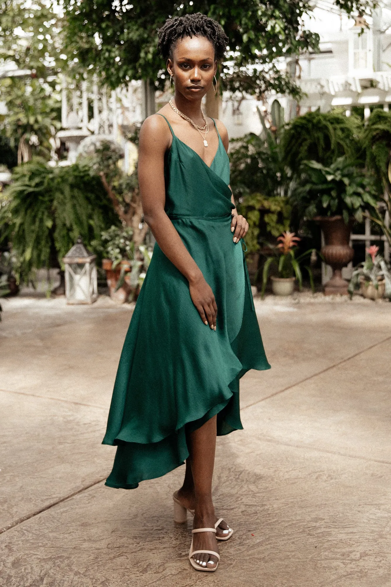 Steffi Tulip Wrap Dress | Emerald sold by Baltic Born product image thumbnail 3