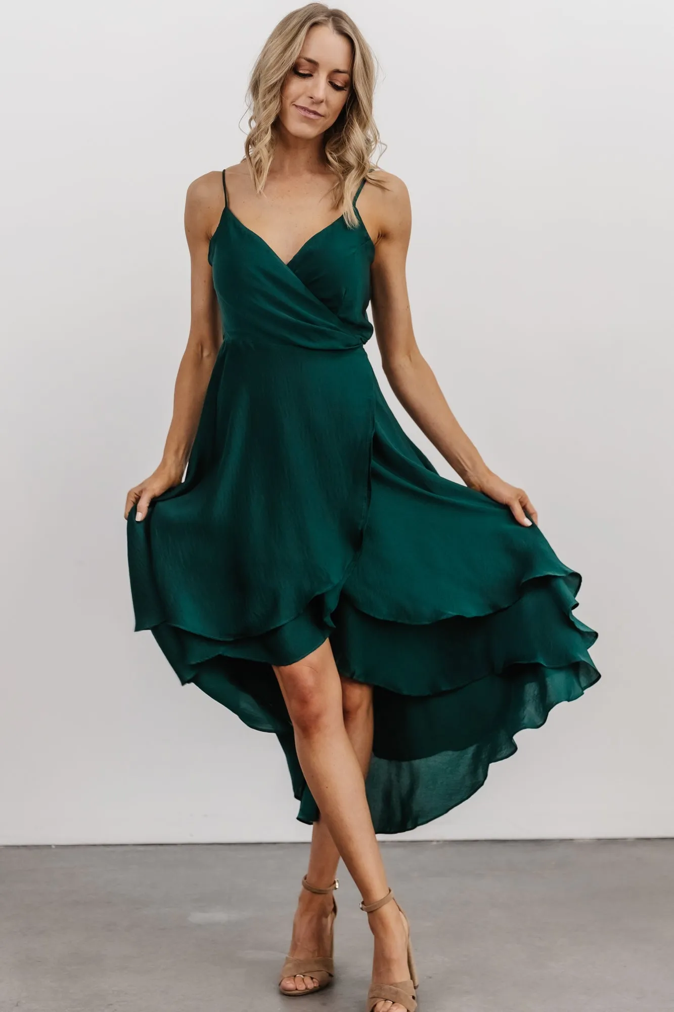 Steffi Tulip Wrap Dress | Emerald sold by Baltic Born product image thumbnail 2