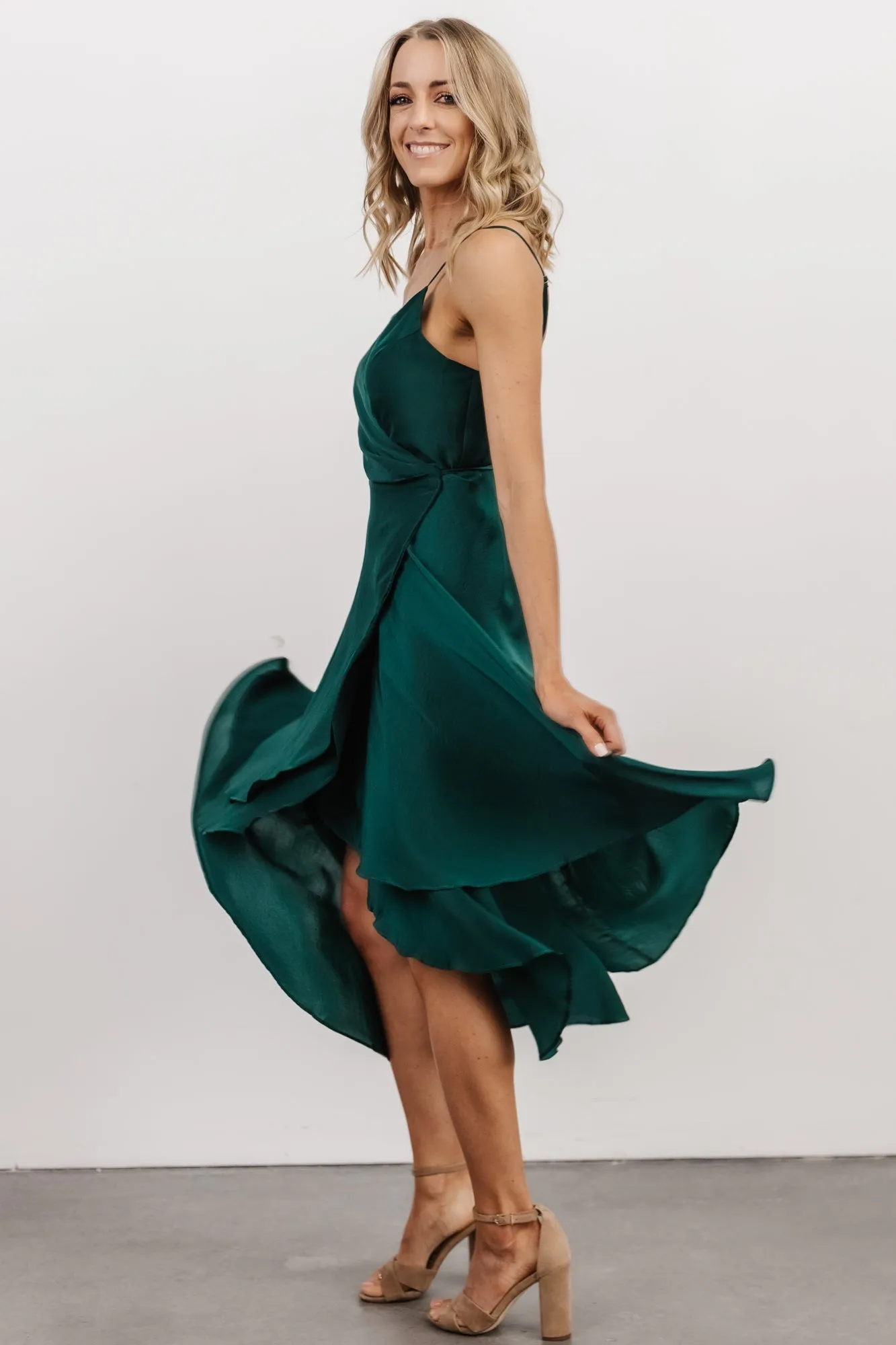 Steffi Tulip Wrap Dress | Emerald sold by Baltic Born product image thumbnail 4