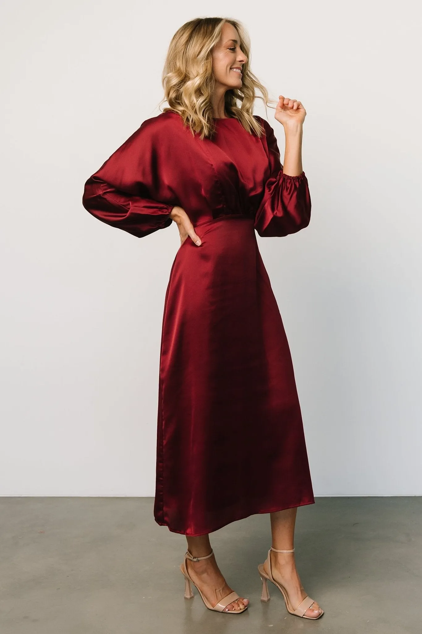Balta Satin Midi Dress | Merlot sold by Baltic Born product image thumbnail 3