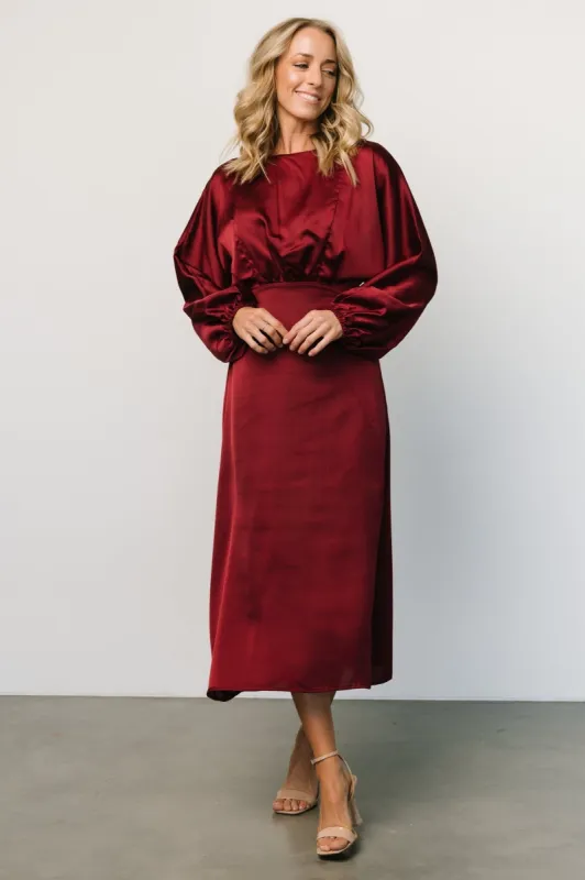 Balta Satin Midi Dress | Merlot sold by Baltic Born