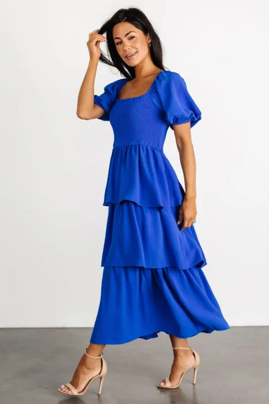 Ashbourne Tiered Dress | Cobalt sold by Baltic Born