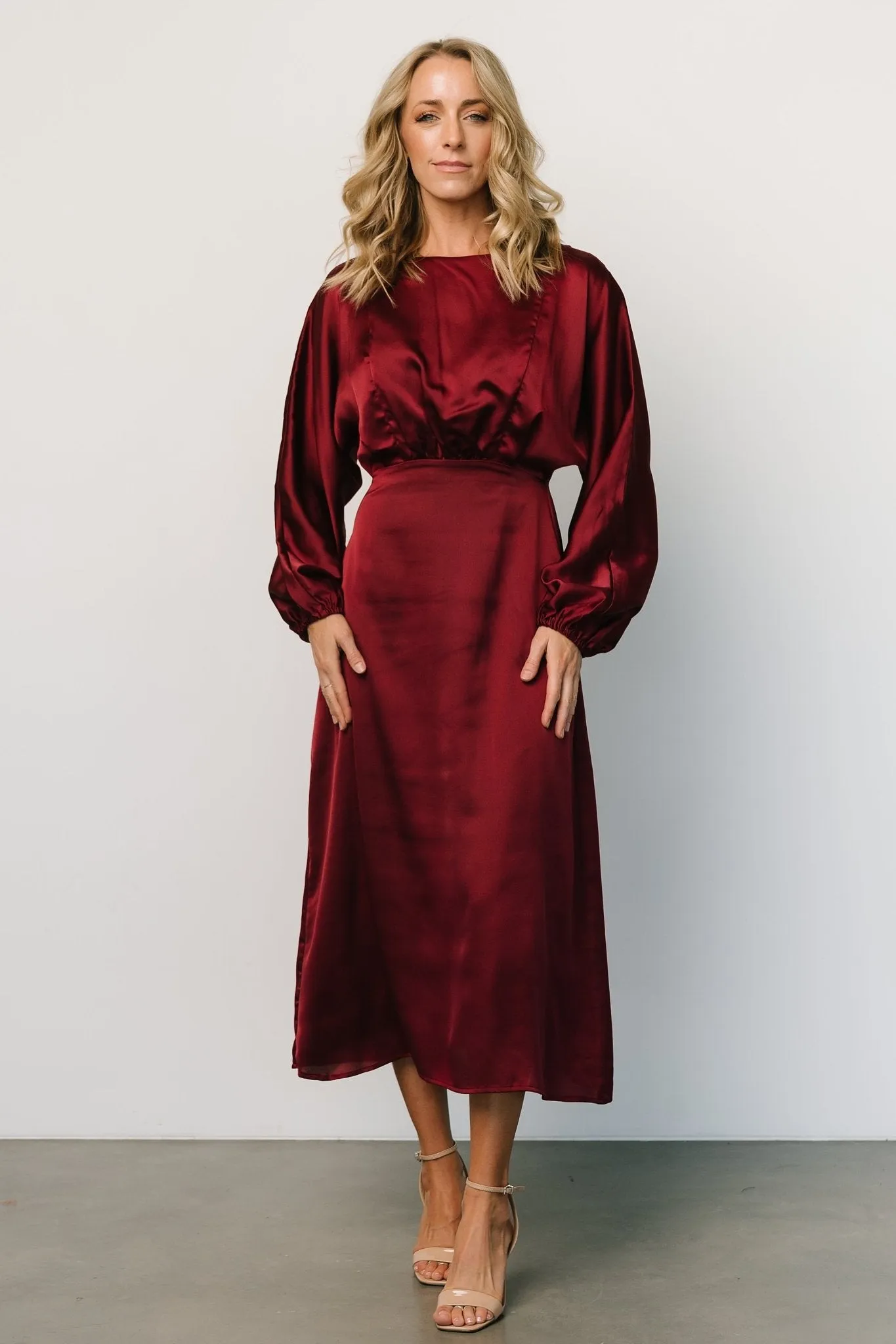 Balta Satin Midi Dress | Merlot sold by Baltic Born product image thumbnail 5