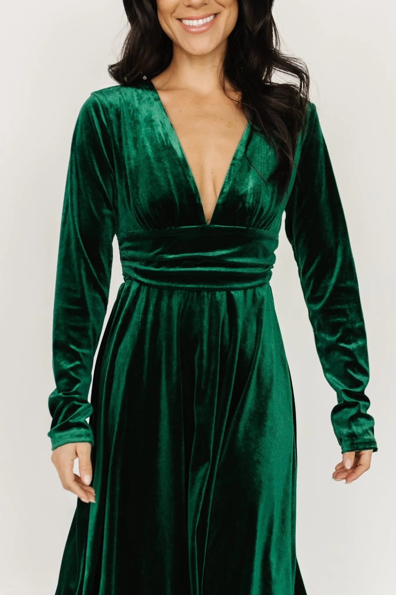 Vega Velvet Midi Dress | Emerald sold by Baltic Born product image thumbnail 2