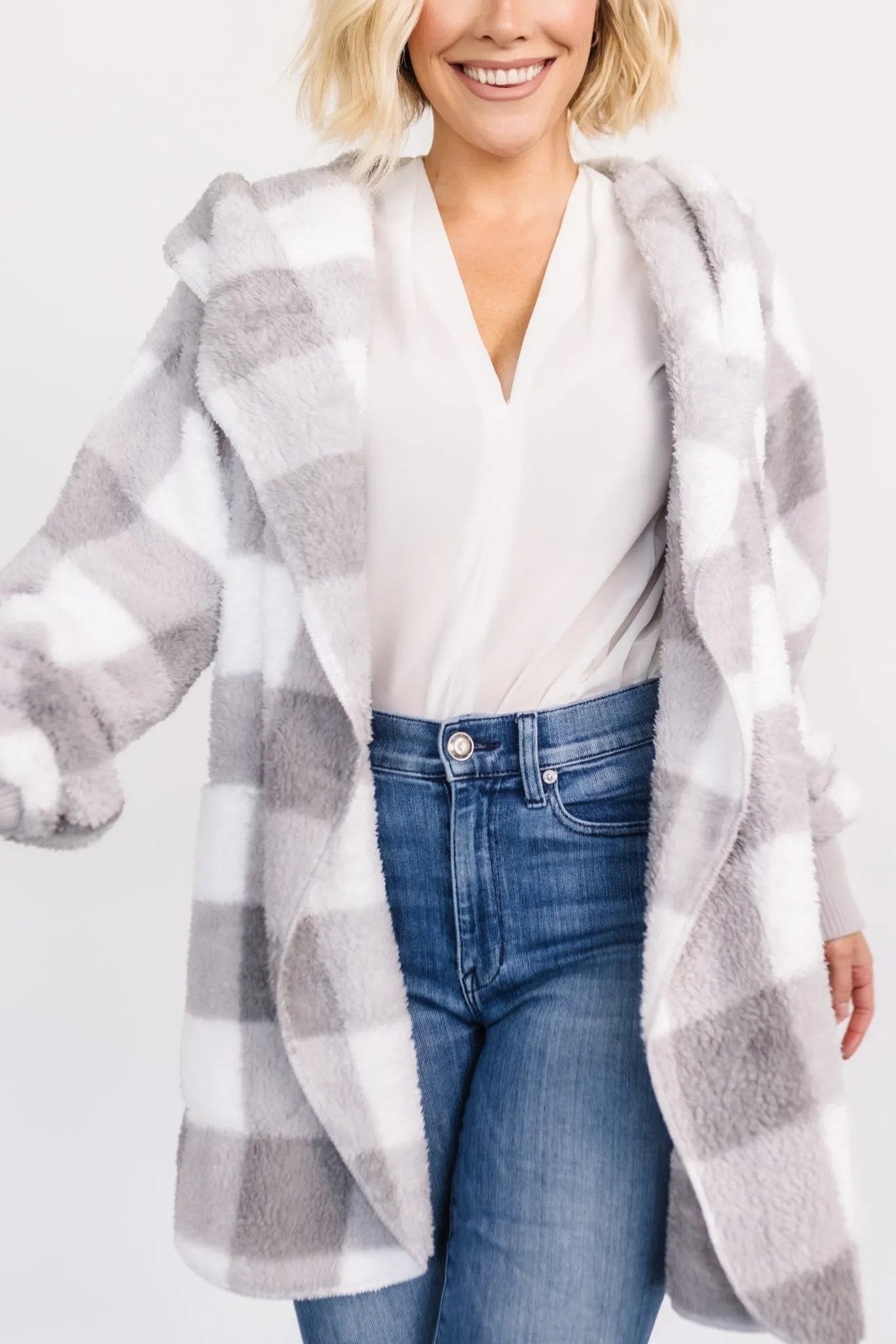 Lincoln Teddy Cardigan | Gray + White sold by Baltic Born product image thumbnail 4