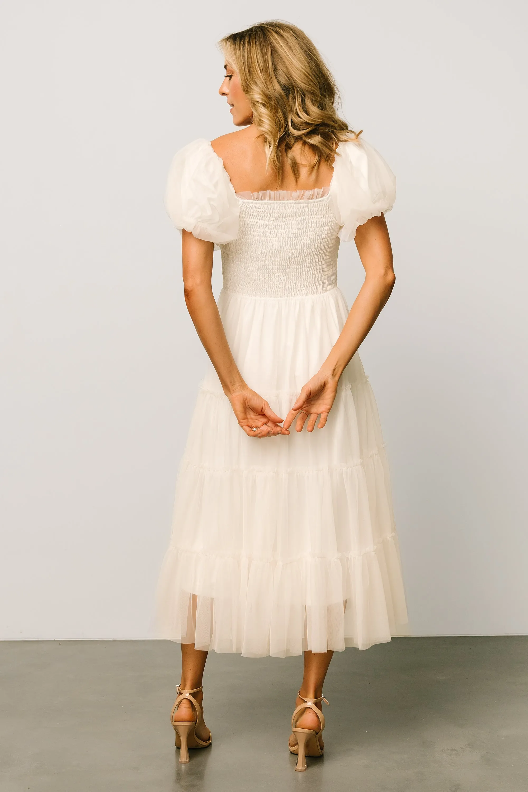 Liv Tulle Midi Dress | Cream sold by Baltic Born product image thumbnail 4
