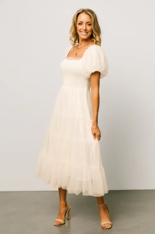 Liv Tulle Midi Dress | Cream sold by Baltic Born