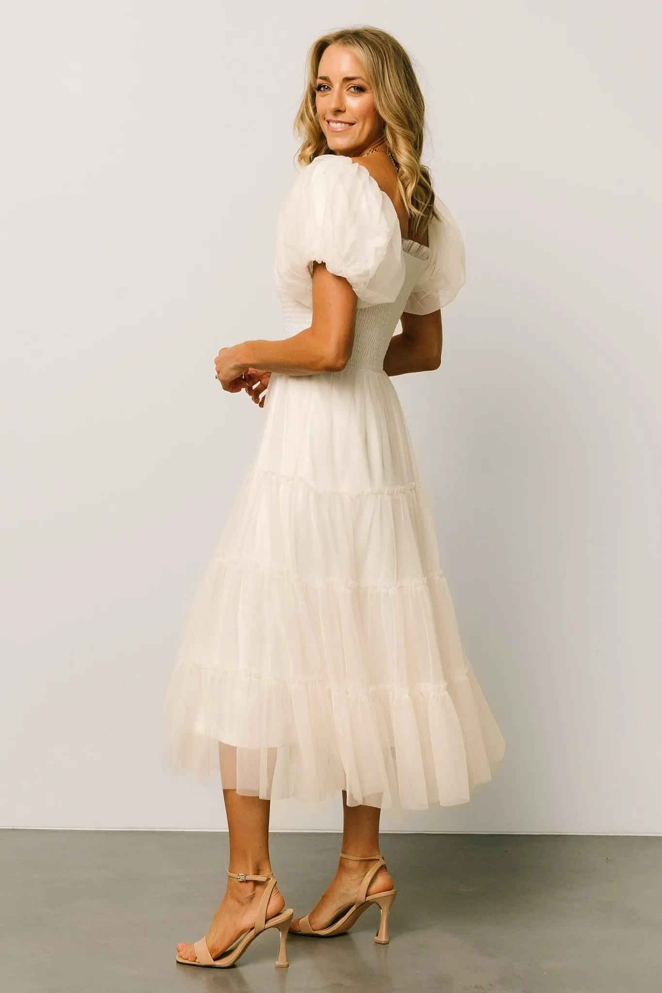 Liv Tulle Midi Dress | Cream sold by Baltic Born product image thumbnail 3