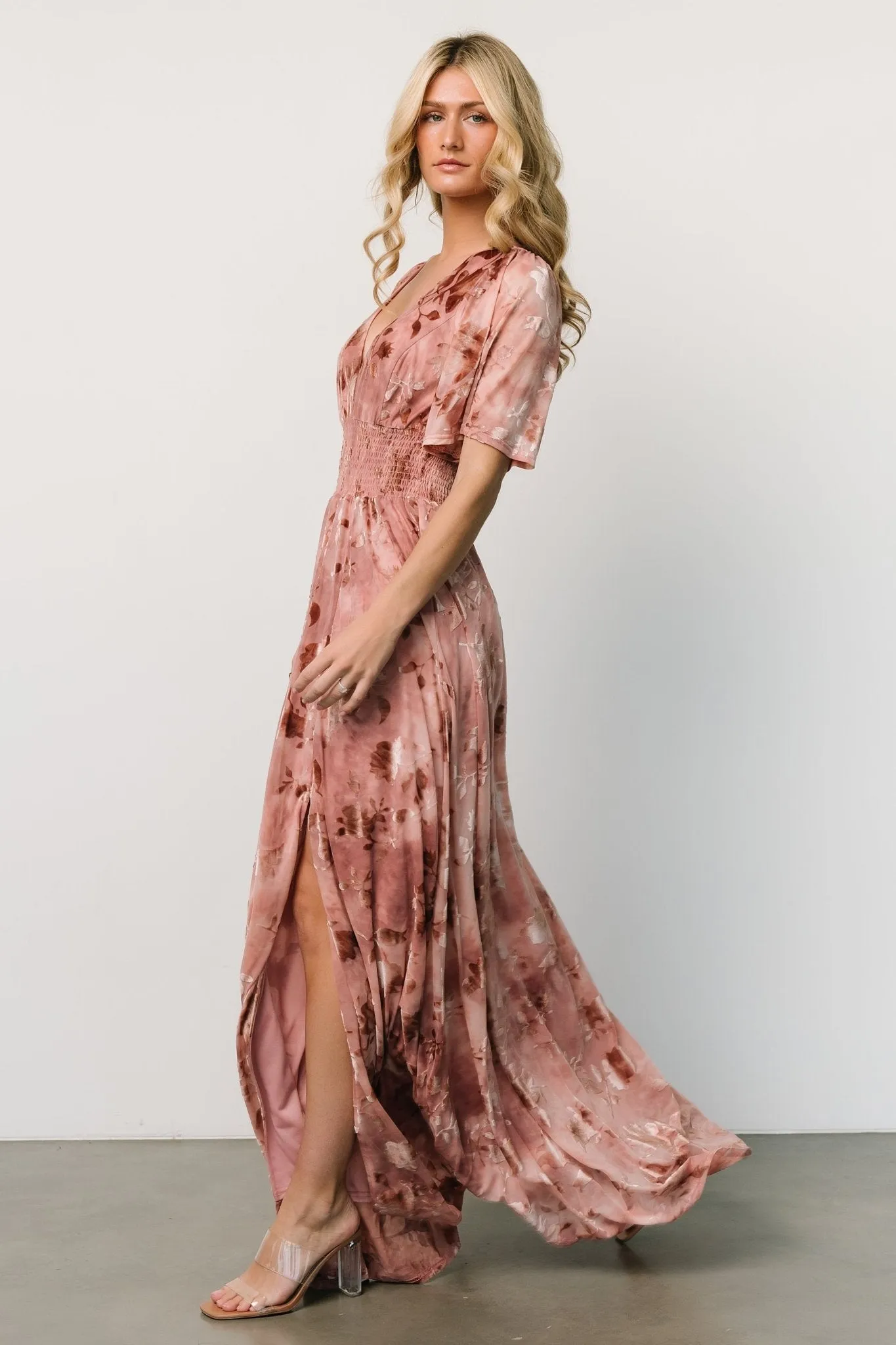 Veronica Velvet Maxi Dress | Blush sold by Baltic Born product image thumbnail 3