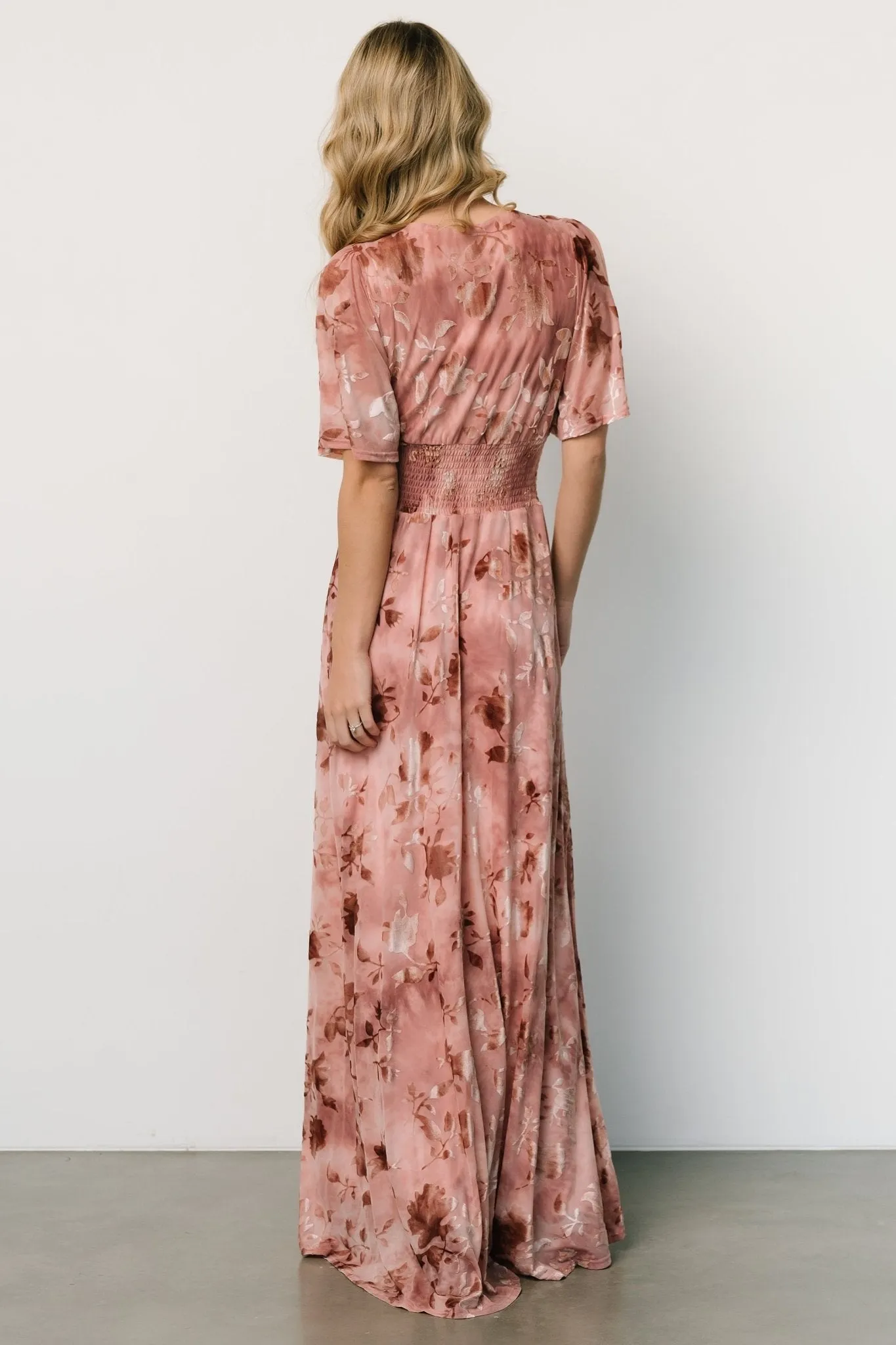 Veronica Velvet Maxi Dress | Blush sold by Baltic Born product image thumbnail 4