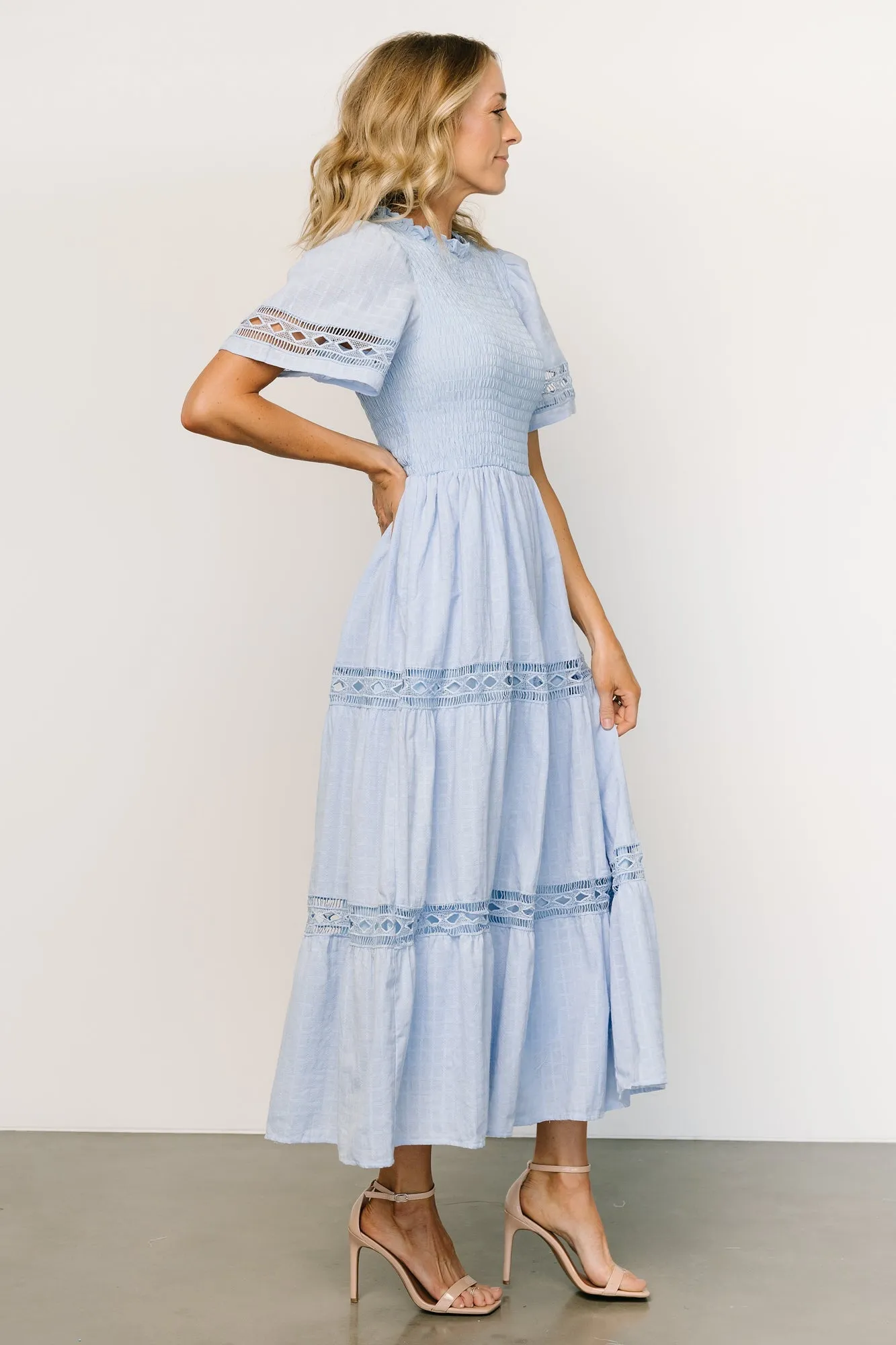 Loveland Geo Lace Maxi Dress | Light Blue sold by Baltic Born product image thumbnail 3