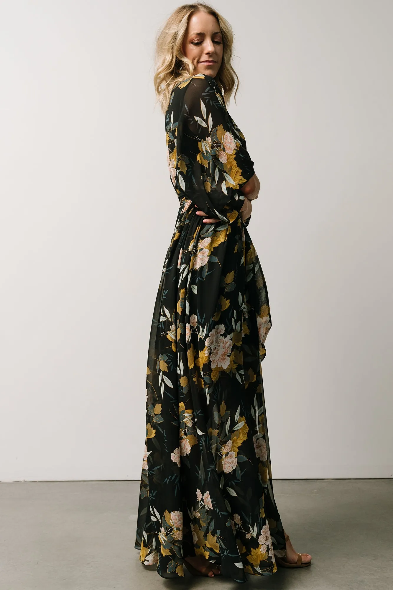 Kia Kimono Maxi Dress | Midnight Floral sold by Baltic Born product image thumbnail 4