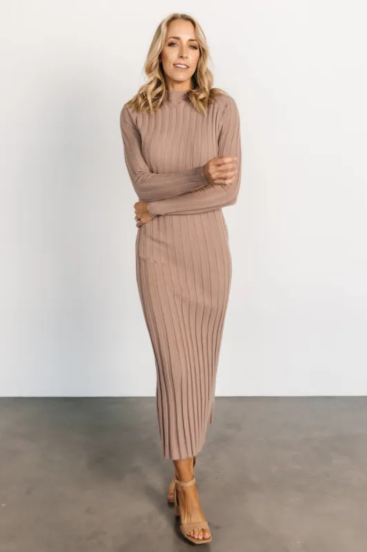Oliver Ribbed Sweater Dress | Mocha sold by Baltic Born