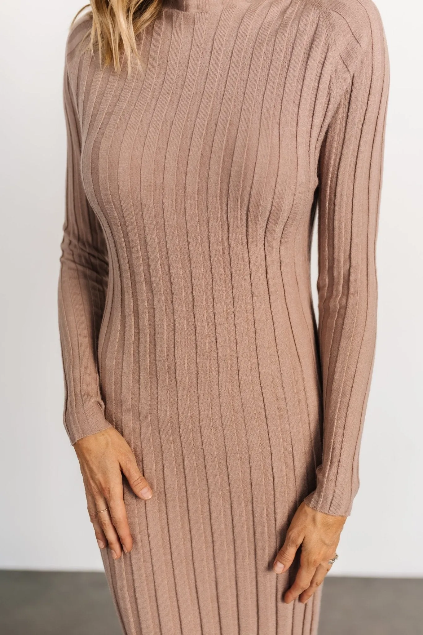 Oliver Ribbed Sweater Dress | Mocha sold by Baltic Born product image thumbnail 2