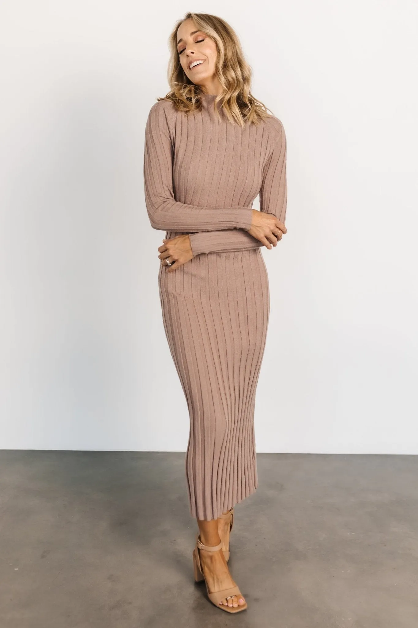 Oliver Ribbed Sweater Dress | Mocha sold by Baltic Born product image thumbnail 5